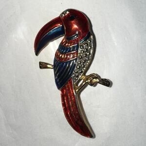Vitnage Toucan Brooch Pin Goldtone